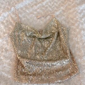 Free People gold sequin camisole- size small